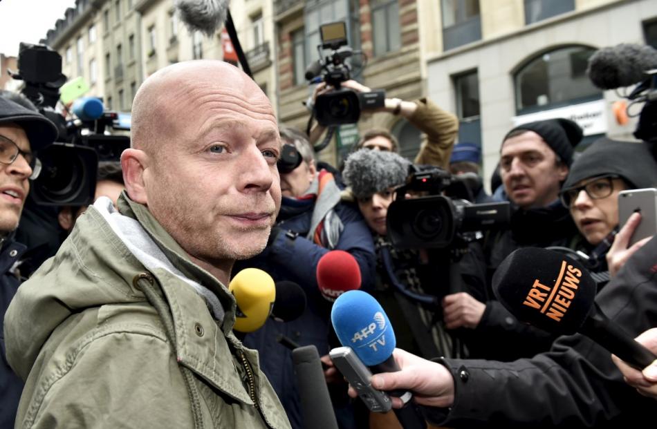 Belgian lawyer Sven Mary leaves the judicial police headqurters after his meeting with Salah...