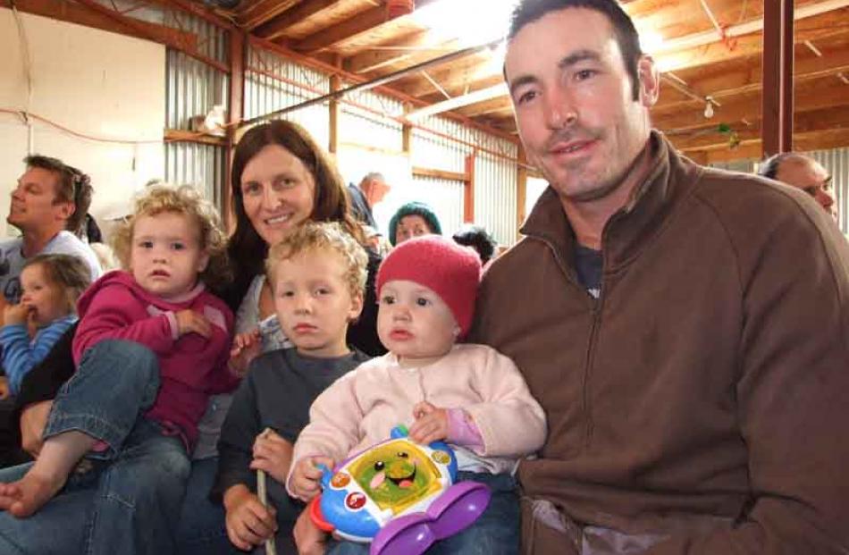 Belinda Colling and Charlie Hore with children Perri (2), Max (4) and Ruby (1).