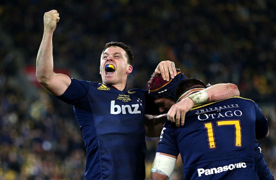 Ben Smith celebrates the Highlanders first Super Rugby title. Photo by Getty Images.