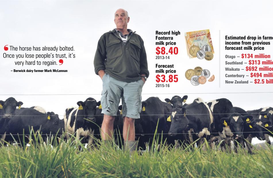 Berwick dairy farmer Mark McLennan is facing the toughest times in his 26-year  farming career....