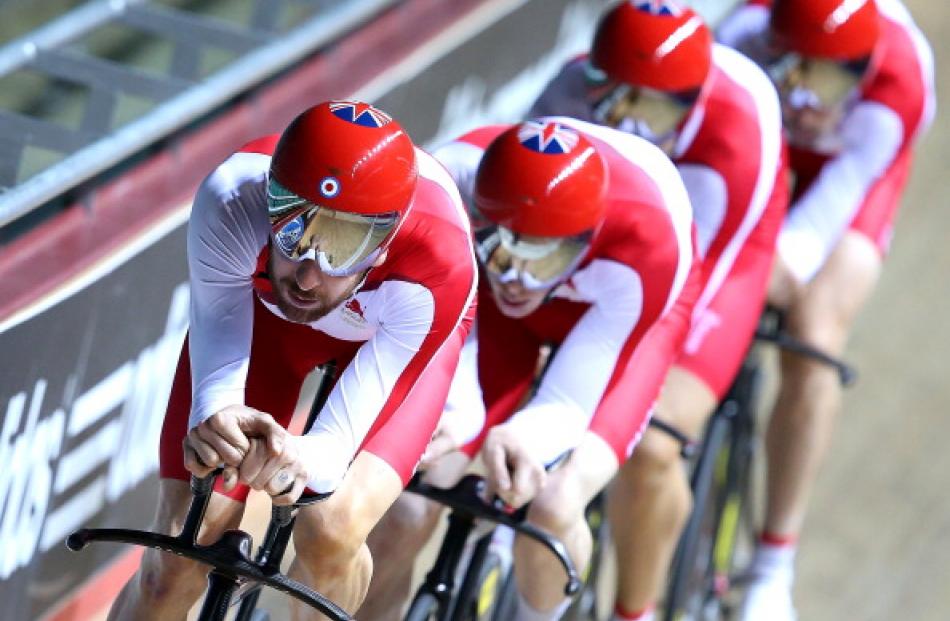 Bradley Wiggins trains ahead of the Commonwealth Games. Photo Getty Images