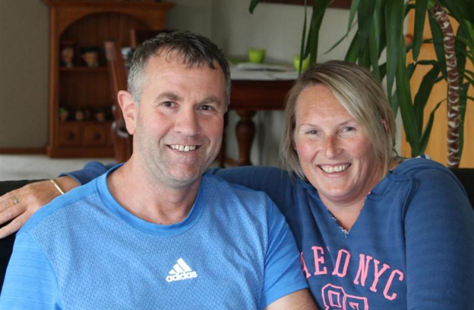 Brian Cowie and partner Jo Parnham at their Invercargill home. Photos by Allison Beckham.