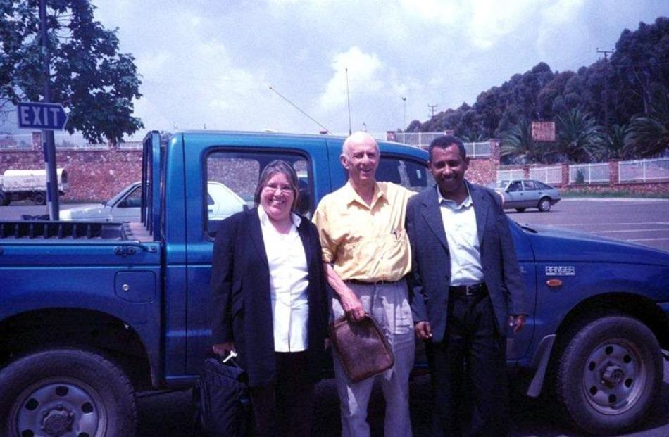 British consul Kim Gould (left), David Horne, assistant consul Bereket Tsegazgab Ghebrekristos.