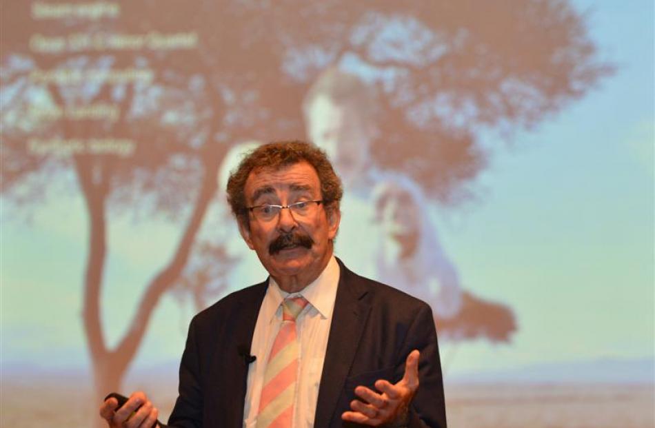 British medical researcher Lord Robert Winston addresses Southern secondary school pupils at...
