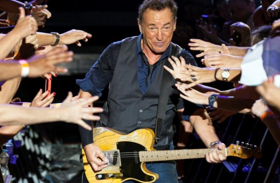 Bruce Springsteen performs with the E. Street Band in Las Palmas on the Spanish Canary Island of...