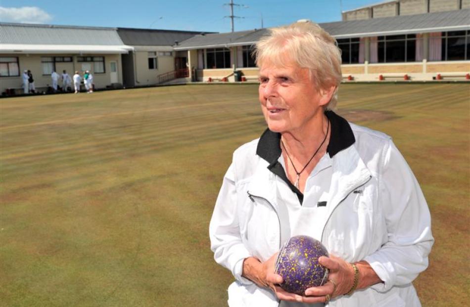 Caledonian Bowling Club chairwoman Jan Tucker speaks about the club's future at the Caledonian...