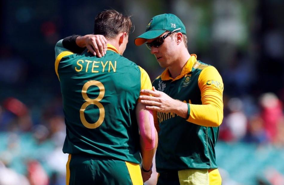 Captain AB de Villiers (R) and fast bowler Dale Steyn are two key men for South Africa as they...