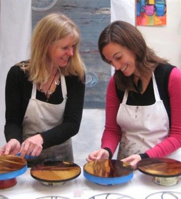 Claire Beynon (left) and Kate Alterio at work. Photo supplied.
