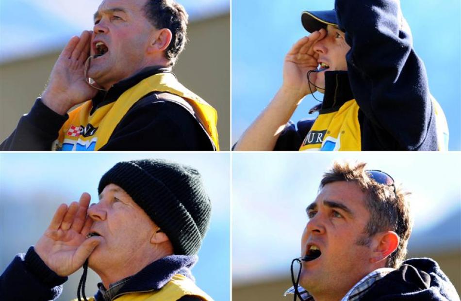 Clockwise from top left, Kerry Chittock, Barry Thompson, Dan Greenwood and Russell Peck shout...