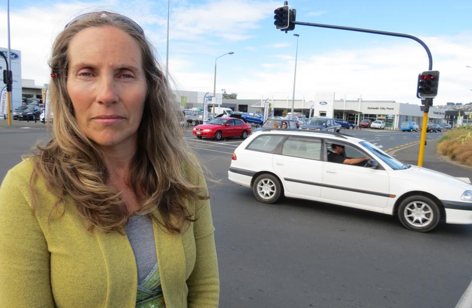Close call . . . Forbury resident Kirsten Anderson is worried about the standard of driving in...