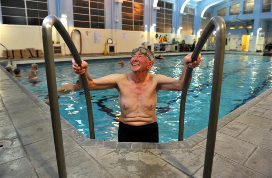 Colin Reynolds finishes another session at the Otago Therapeutic Pool, which he credits with...