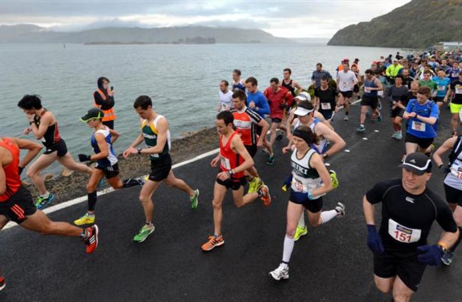 Competitors get off the mark at Harington Point yesterday morning.