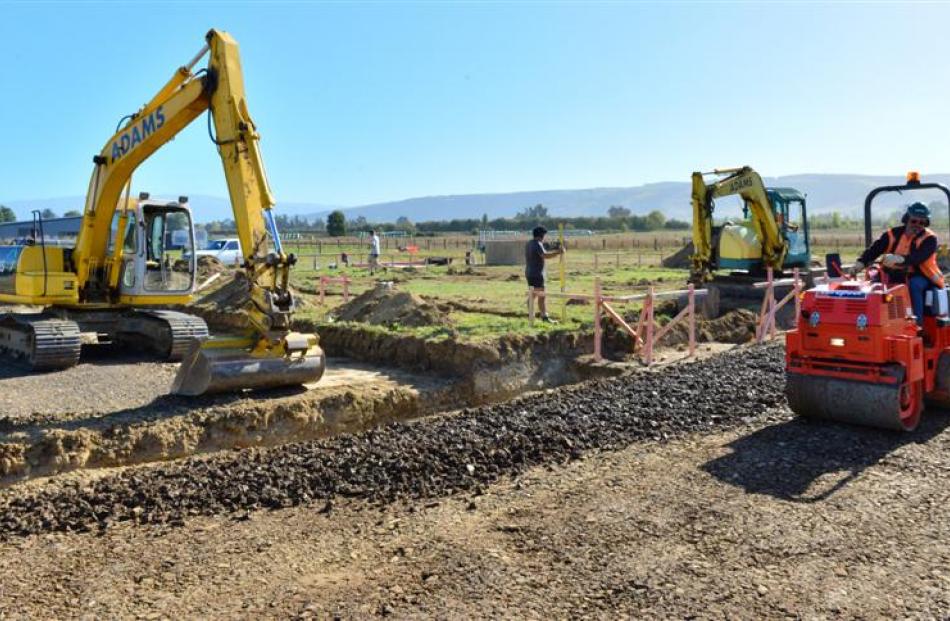 Contractors begin work on the Hope and Sons crematorium in Dukes Rd North, Mosgiel. Photo by...