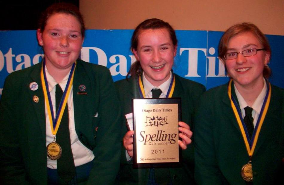 Craighead Diocesan School pupils, Keelia Ivamy, Eleanor McGechie and Stephanie Dalloway (all 14),...