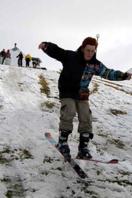 Cromwell College Apartments pupil Connor Deans (17), of Warkworth, attempts a ski jump at...