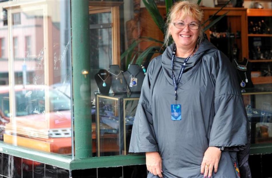 Cruise ship passenger Sue Hansen, of Queensland, in Port Chalmers yesterday.