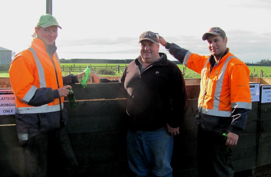 Dairy workers Lisa Oehlert, of Germany, and Alan Da Veiga (right), of Brazil,  join Ashburton...