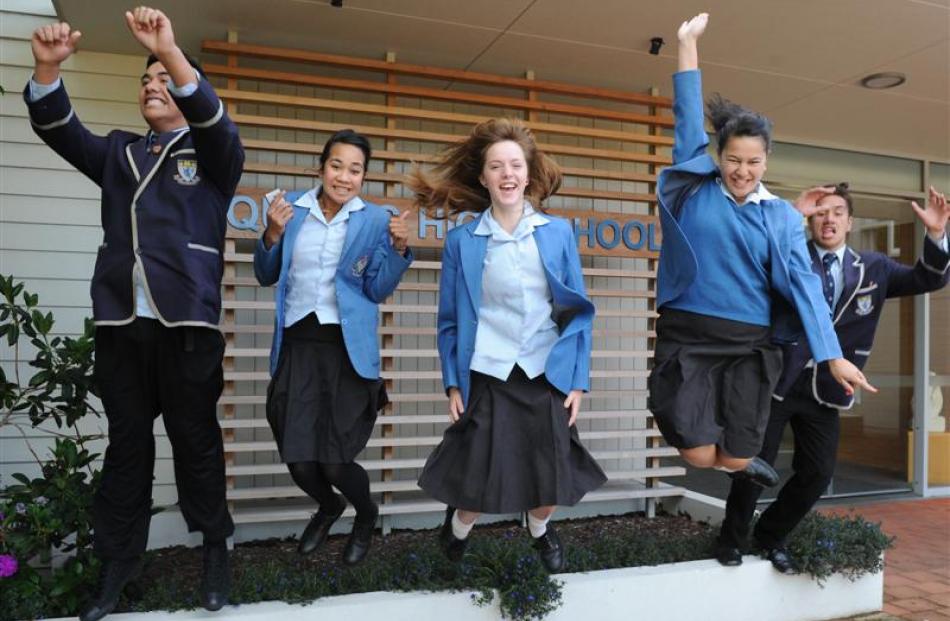 Dance pupils from King's and Queen's High Schools (from left) Josh Elisara, Ana Maka, Ashley...