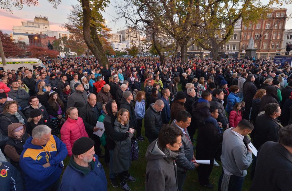 ANZAC Dawn Service at Queens Garden in Dunedin. Photo: Gerard O'Brien.