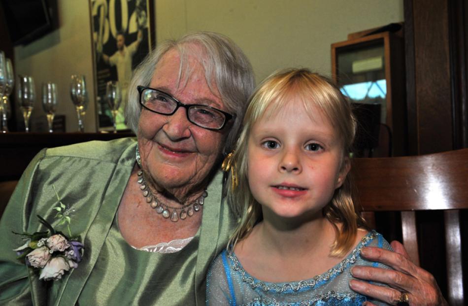 Dawn Ibbotson and one of her great-granddaughters, India Ibbotson (6), of Sydney.