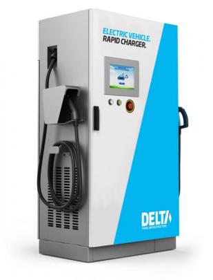 Delta's electric vehicle rapid charger. Image supplied.