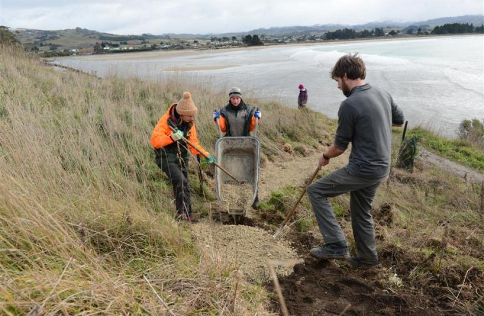 Department of Conservation partnership ranger Alishea Dench (left), trainee ranger Sarah Knight,...