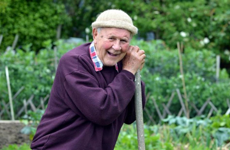 Dick Turvey is happiest in his garden. Photos by Peter McIntosh.