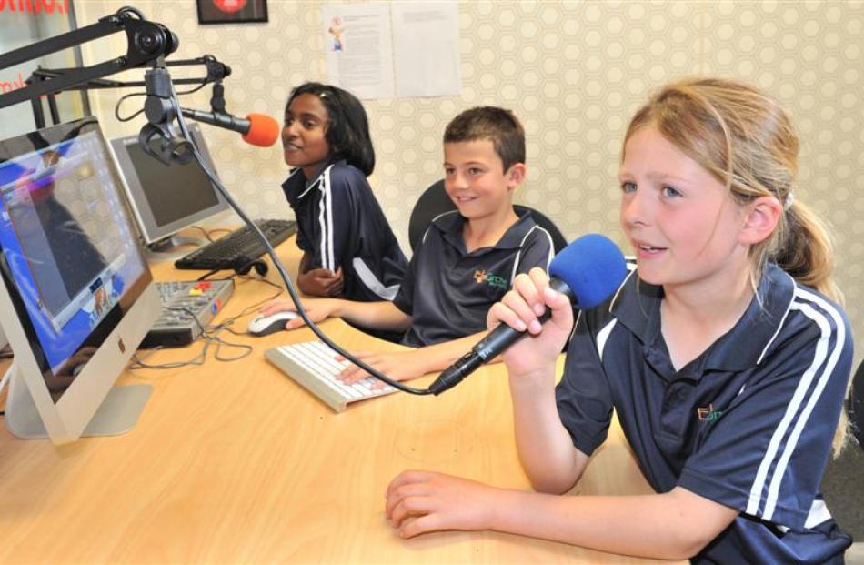 DJs (from left) Arunnesh Jayakumar, Jayden Young and Riley Macdonald (all 10) spice up the...