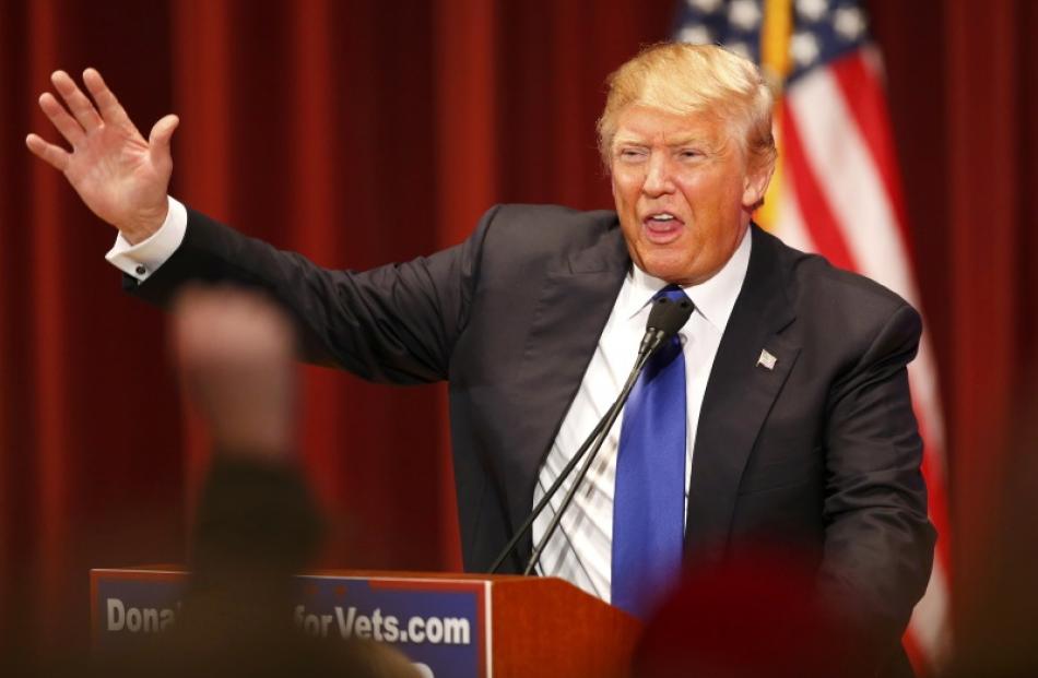 Donald Trump speaks in Iowa. Photo: Reuters