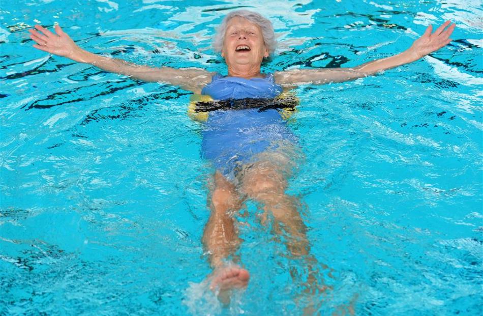 Dorothy Marychurch turned up for the reopening of Dunedin’s physio pool yesterday. Photo by...