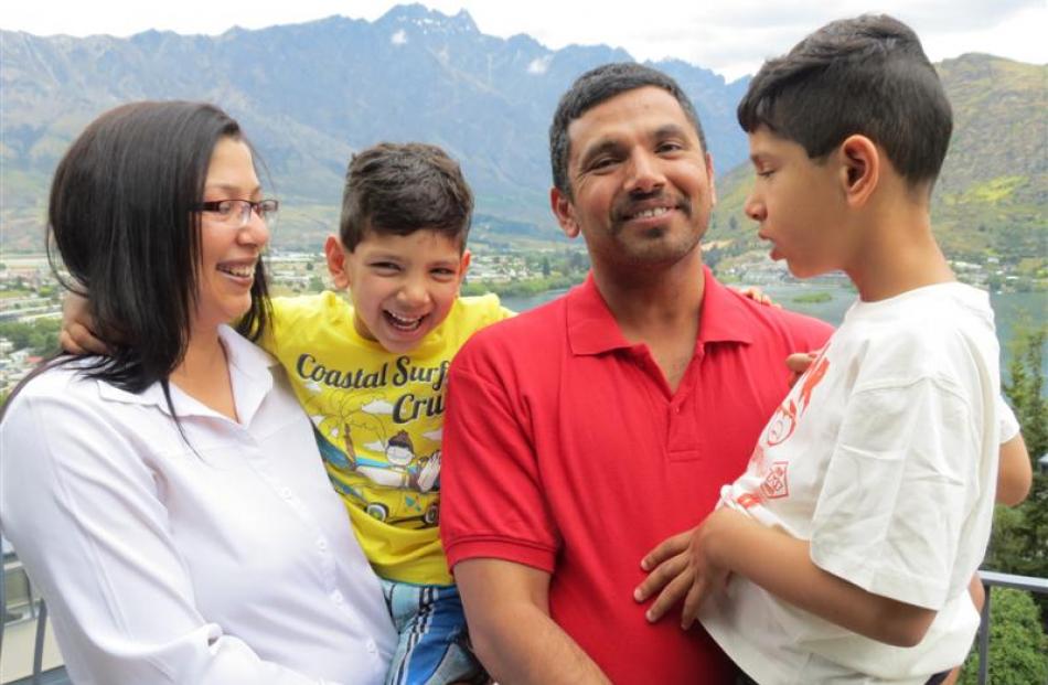 Dr Amanpreet Kaur with her sons Dhruv (5), and Tanmay (7) and her husband Pritpal Singh. Photos...