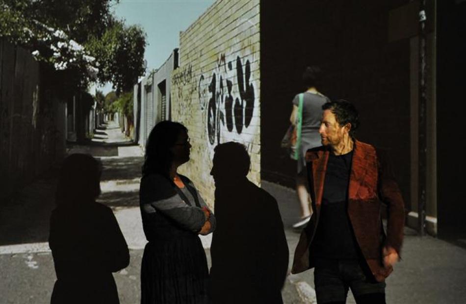 Dr Susan Ballard and Aaron Kreisler with a work from the 'Among the Machines' exhibition at the...