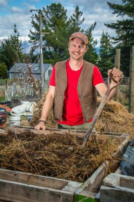 Ben Elms, aka Dr Compost, tends to his ''black gold''. Photos by Si Williams.