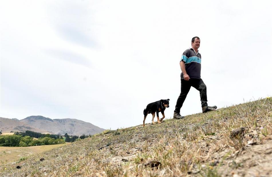 Dunback farmer Ken Fergusson, with dog Cruise 10 days ago. Photos by Peter McIntosh and Christine...