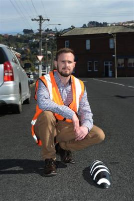 Dunedin City Council contracts engineer Kieran Trainor in Richardson St, St Kilda, where ''zebra...