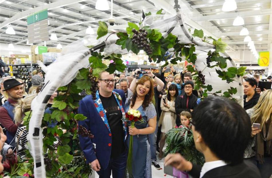 Dunedin couple Christian (38) and Jennifer Kasper (31) get married at a ceremony in Countdown on...