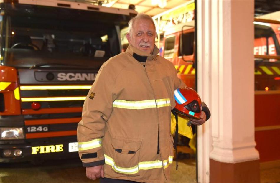 Dunedin firefighter Lindsay Rae completed his last shift yesterday after 35 years in the Fire...