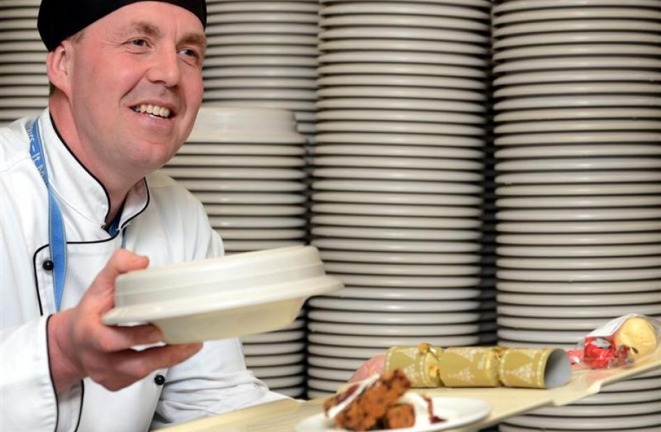 Dunedin Hospital head chef Kostya Cherkun prepares for Christmas Day. Photo by Peter McIntosh.