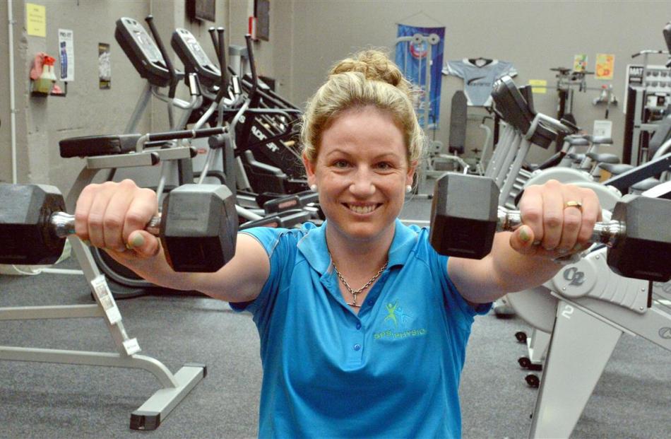 Dunedin physiotherapist Kathryn Davies working out in preparation for the Coast to Coast event....