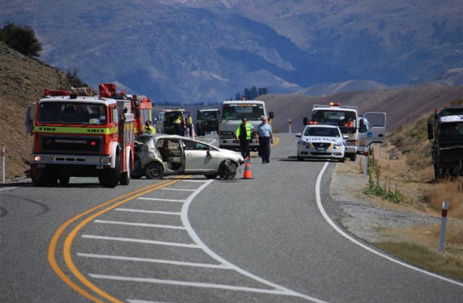 Emergency services attend a single-vehicle car crash near Bendigo, on the east side of Lake...