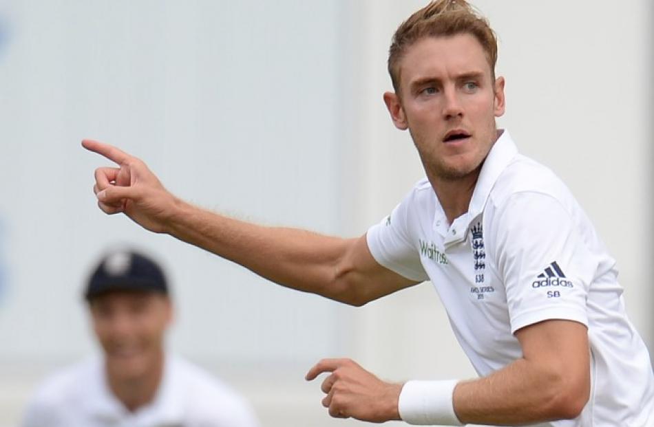 England's Stuart Broad reacts after dismissing Australia's Michael Clarke. Reuters / Philip Brown...