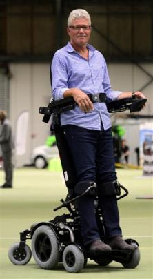 EuroMedical director Jaap Engels demonstrates a Levo C3 wheelchair at the ''Show Your Ability''...