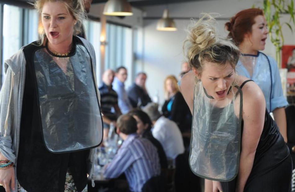 Faux Pas performers (from left) Shani Dickins, Sofia McIntyre and Natalie Clark forget their...