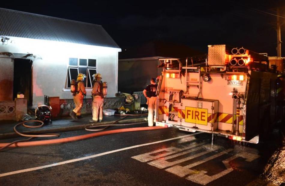 Fire engines from four Dunedin stations attended a suspicious fire in  Caversham on  Saturday....