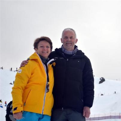 FIS secretary general Sarah Lewis and Winter Games chief executive Arthur Klap at Cardrona...