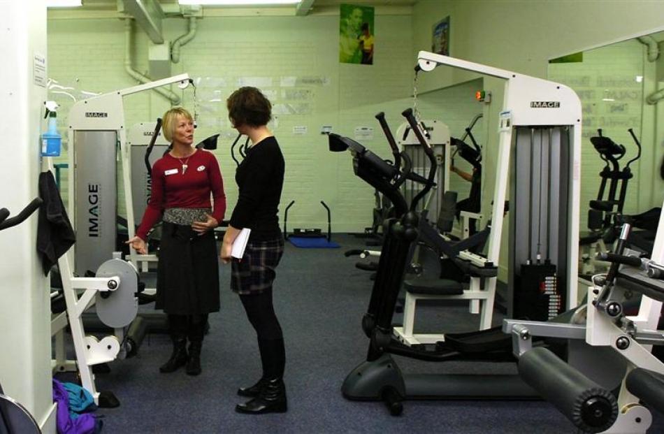 Fitness professional Tania Grave (left) and Ellie Constantine discuss health and fitness options.
