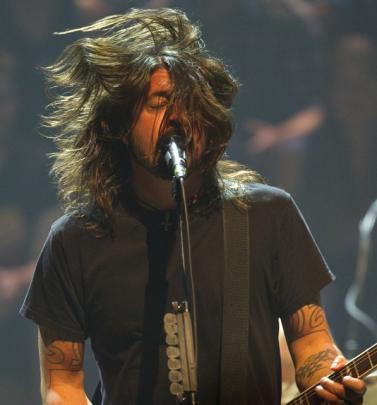 Foo Fighters' Dave Grohl at the band's charity concert for the Christchurch earthquake appeal in...