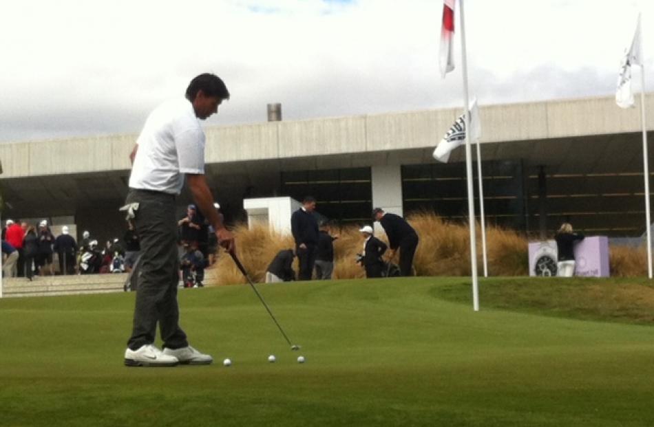 Former Black Caps captain Stephen Fleming on the putting green at The Hills.