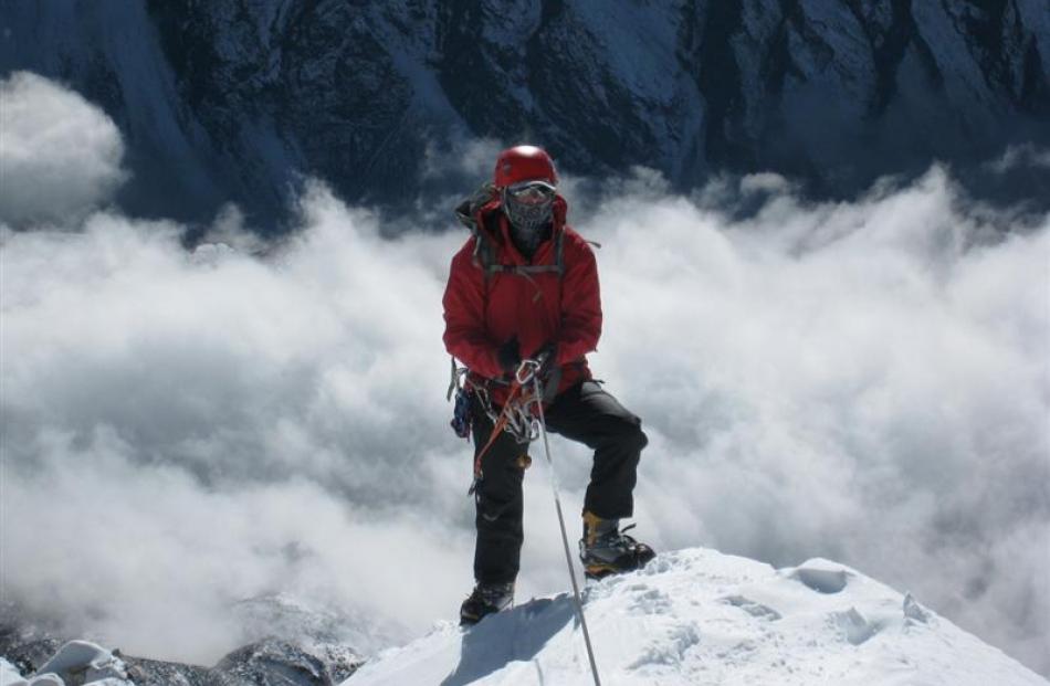 Former Dunedin resident Chris Jensen Burke scales Ama Dablam, which she says is a favourite of...