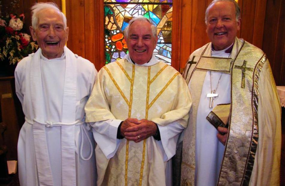 Former Parish of Wakatipu vicars, from left, the Rev Fred Glover (1967-70) and the Rev Geoff...